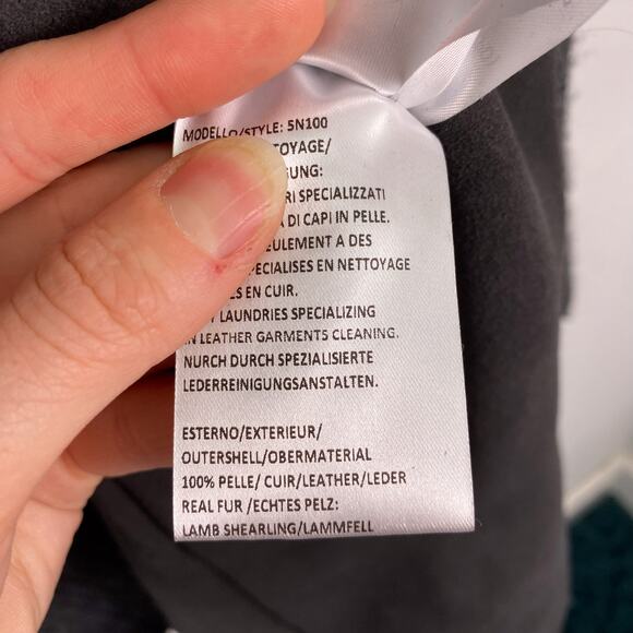 Gimo's GMS-75 100% Suede Lamb Fur Knit Jacket Charcoal XL - Picture 7 of 7